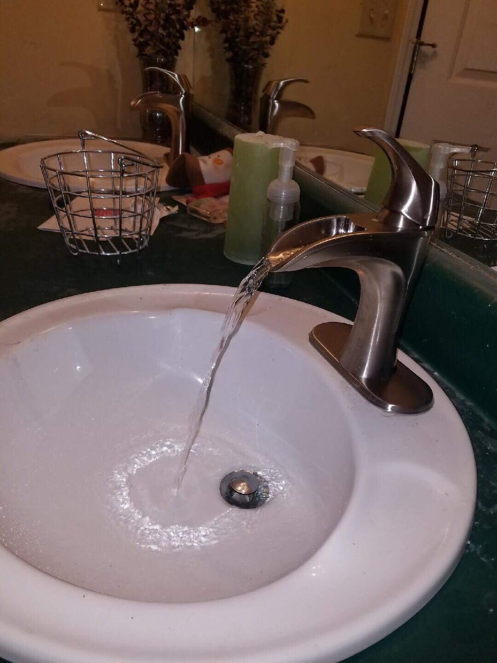 I love the faucet we installed in the master bathr