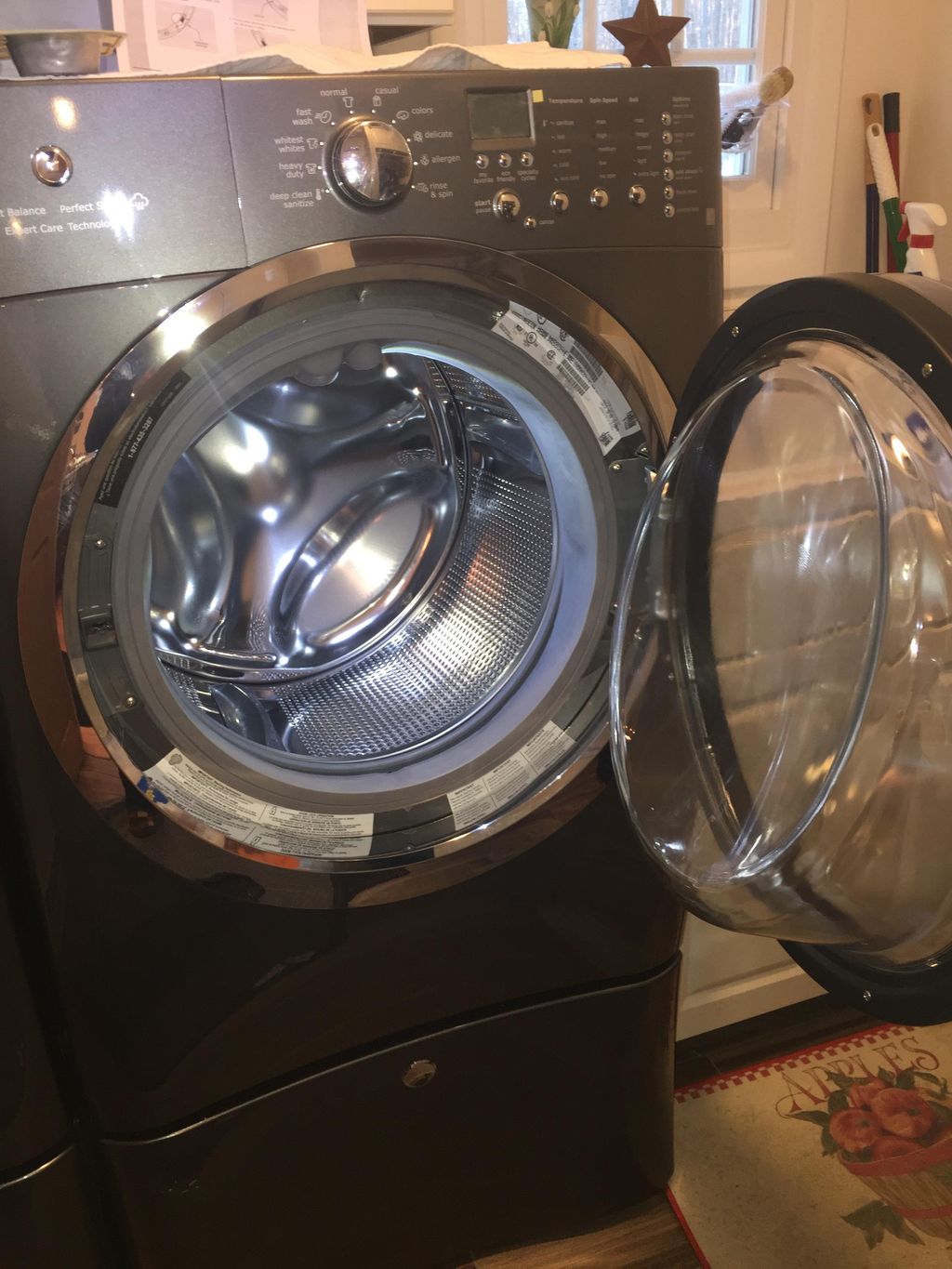 Washing machine door reversal for Kareth F. and El