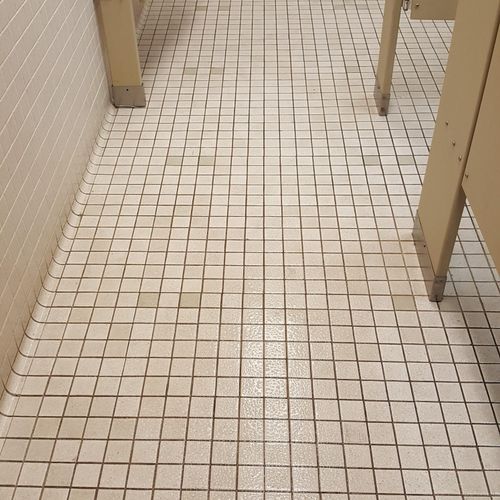 Nasty tile and grout in your bathroom.
