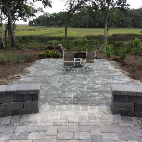 Paver patio and firepit 