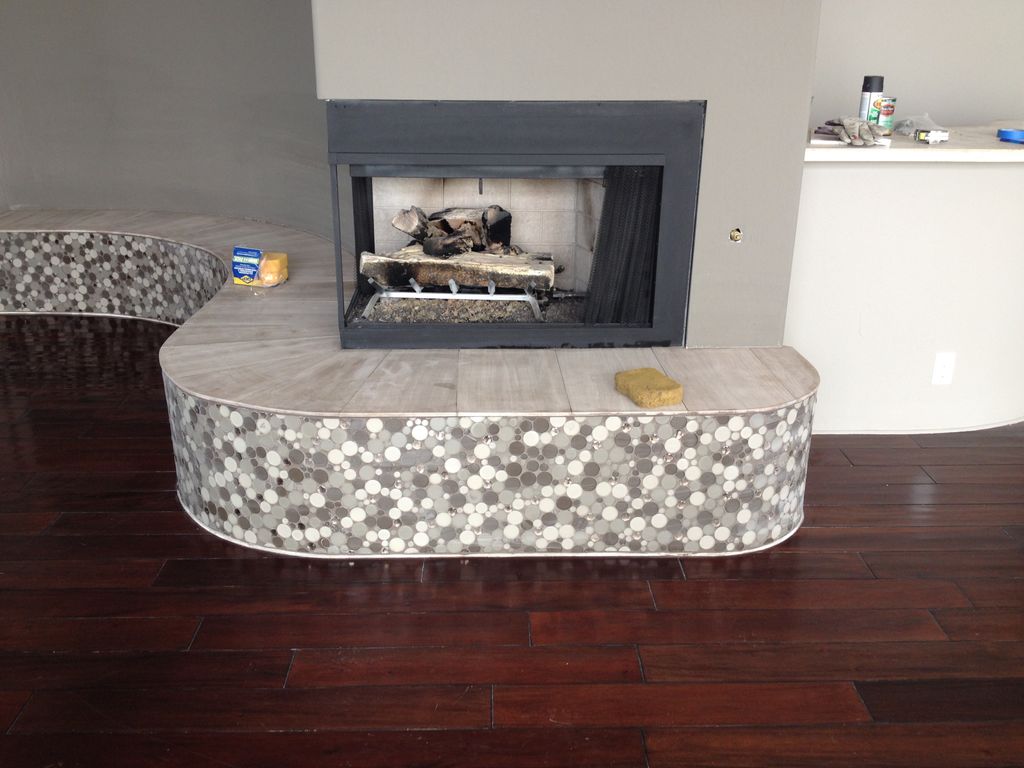 We do custom work too!  This hearth bench wraps a 