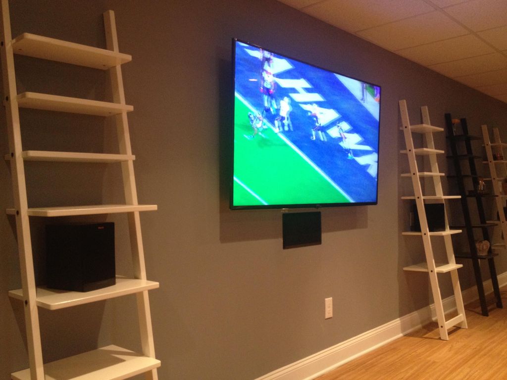 This home theater was for a basement project featu