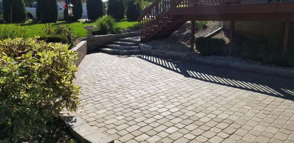 Pavers walls and stairs installed for a beautiful 