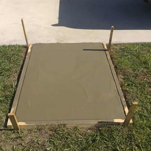Newly poured generator pad