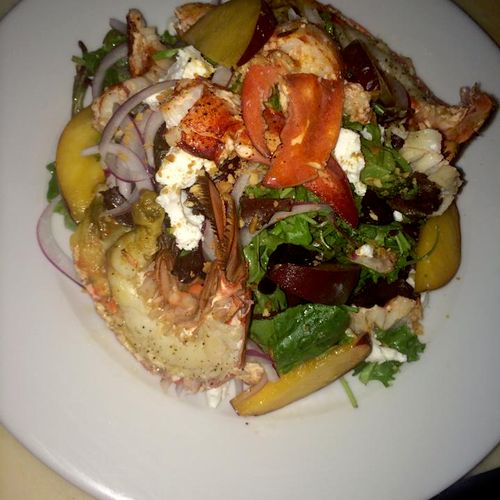 Lobster Salad and Yellow Peaches!