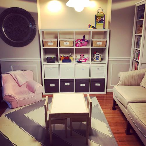 Playroom with toy storage