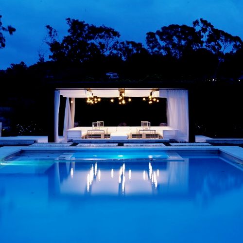 pool, lighting and pavilion design