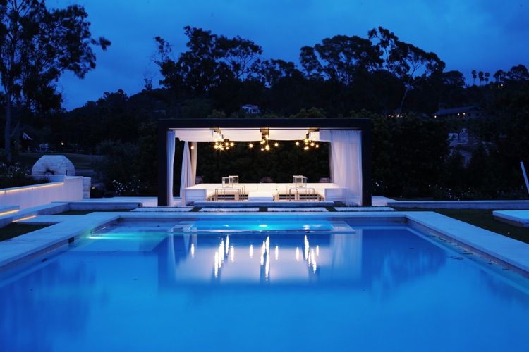 pool, lighting and pavilion design