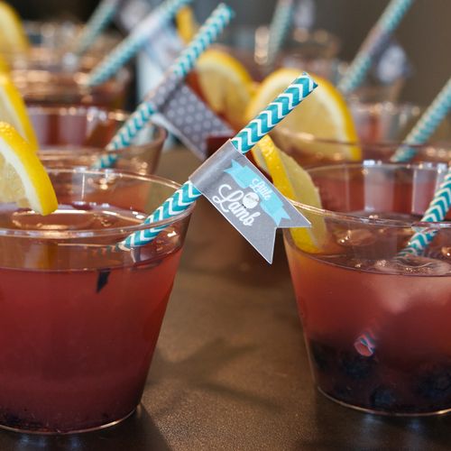 blueberry lemonade mocktails with chevron straws a
