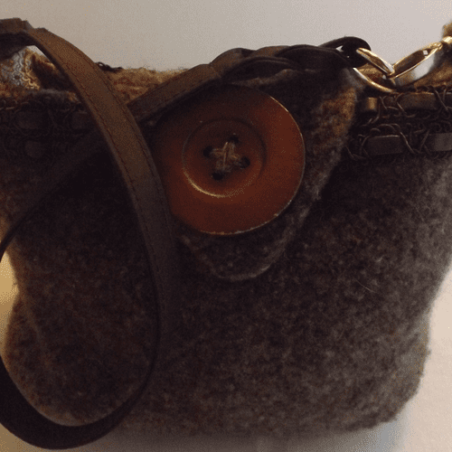 Knit wool felted bag and detail.
Handmade & Design