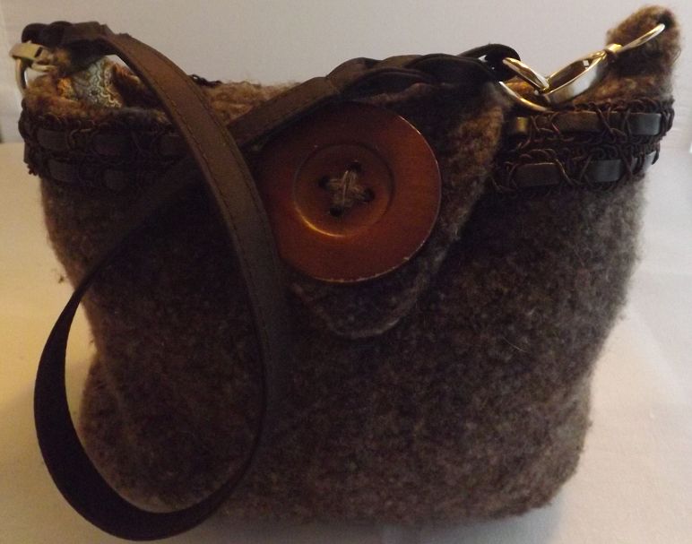 Knit wool felted bag and detail.
Handmade & Design