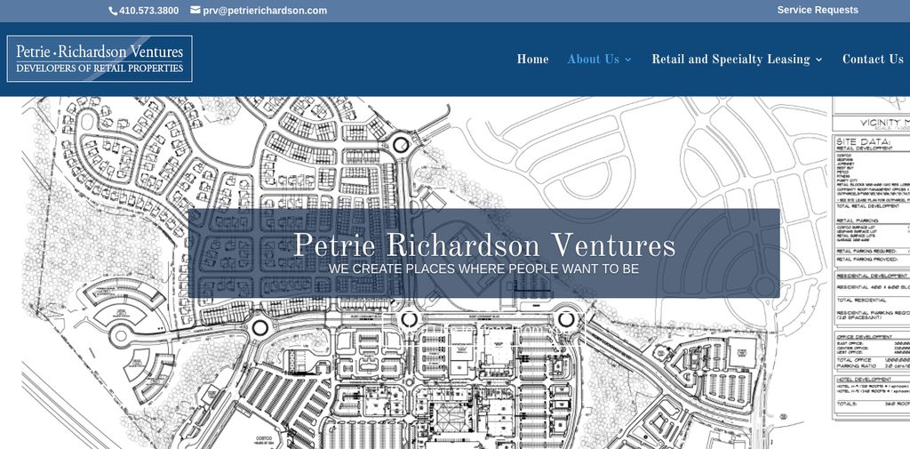 web site for a developer of retail properties
