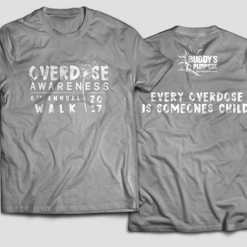 Annual overdose awareness walk t-shirt design.