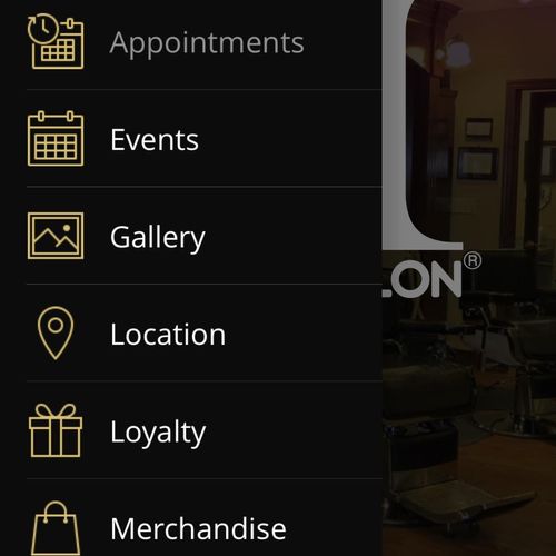 Mobile App for Salon (Menu)