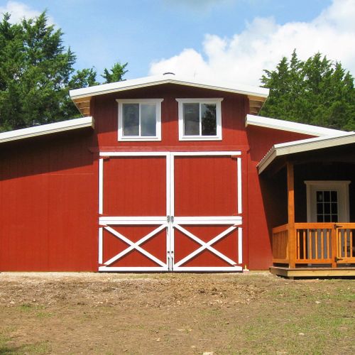36x36 Horse barn. Featuring 12x12 stalls, 12x36 br