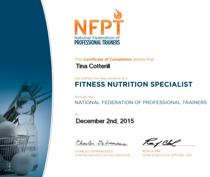 FITNESS NUTRITION SPECIALIST