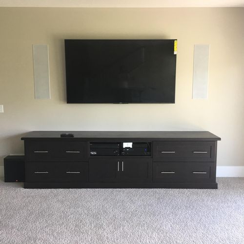 TV with in-wall speakers