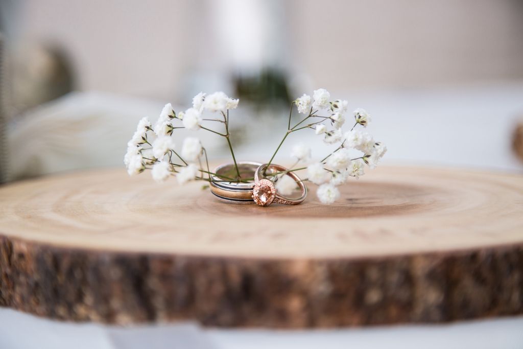 A still of a beautiful rose gold wedding ring.