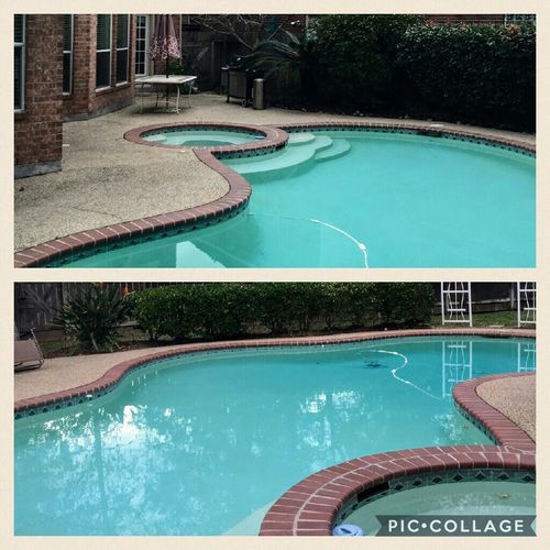 Clean up to a pool.