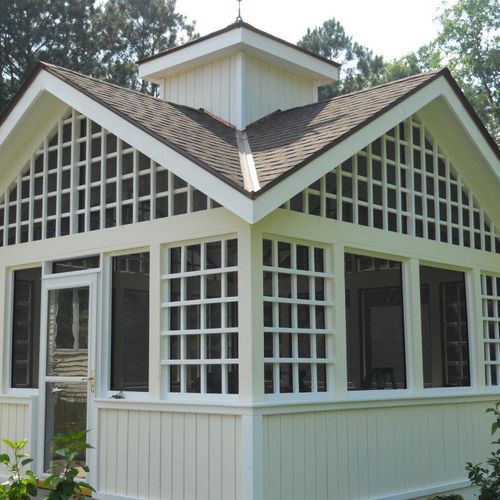 Stay cool in your cathedral ceiling garden gazebo.