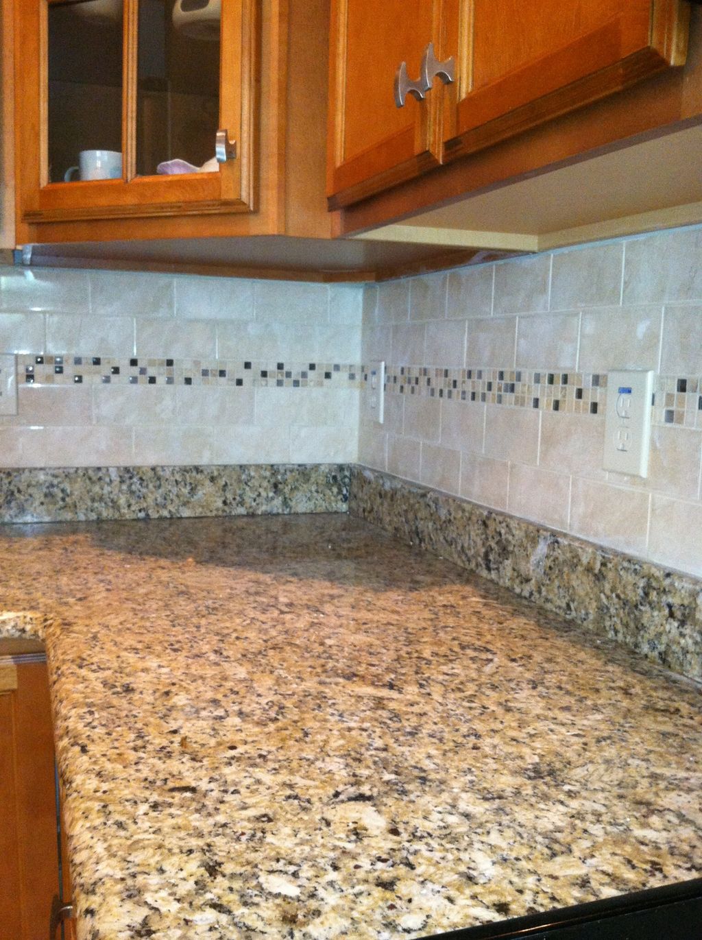 Back splash installed for customer