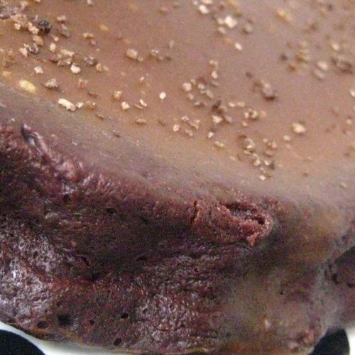 Flourless chocolate cake with sea salted caramel