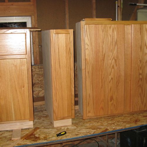 Cutom cabinet doors i made with my hands out of oa