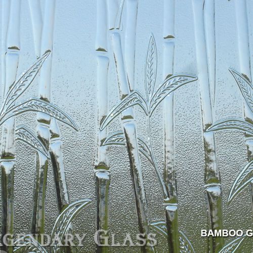 Bamboo glass for tranquil bathroom theme.