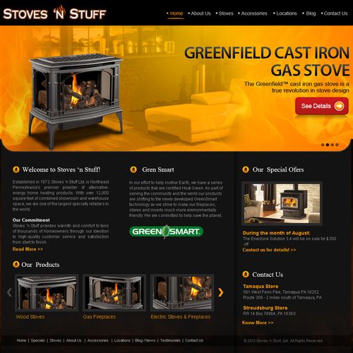 Stoves n Stuff  Website Design
