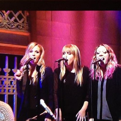 Singing backup for Passion Pit on SNL