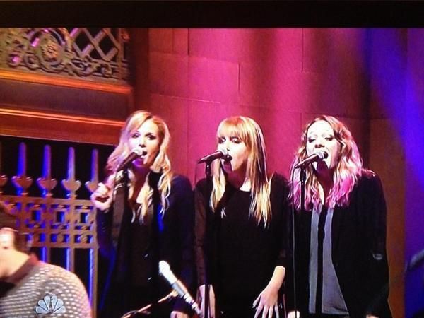 Singing backup for Passion Pit on SNL