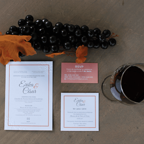 Invitation for a wedding held in a vineyard, Ensen