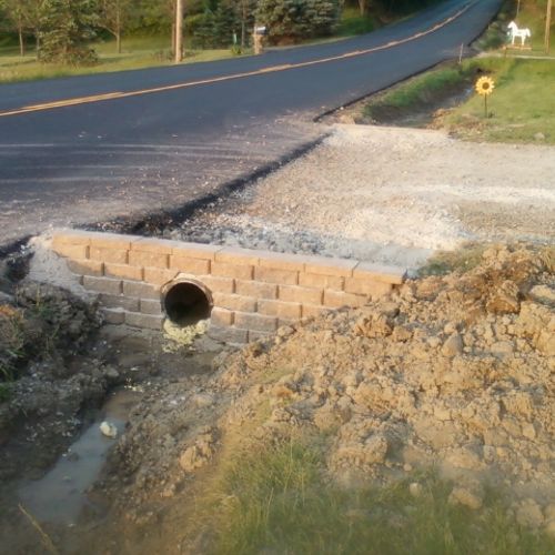 Head walls built for a drive way about 3 weeks ago