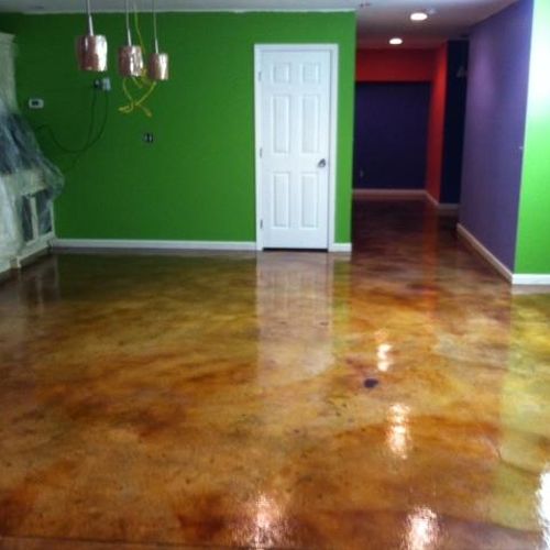 Acid stained interior floor