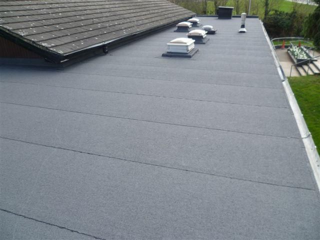 New white rubber roofing