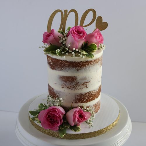 Semi-Naked Cake with Fresh Flowers