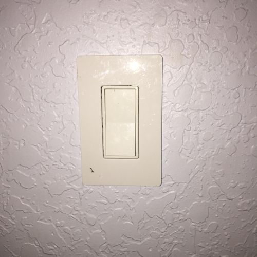 Wall switch installed