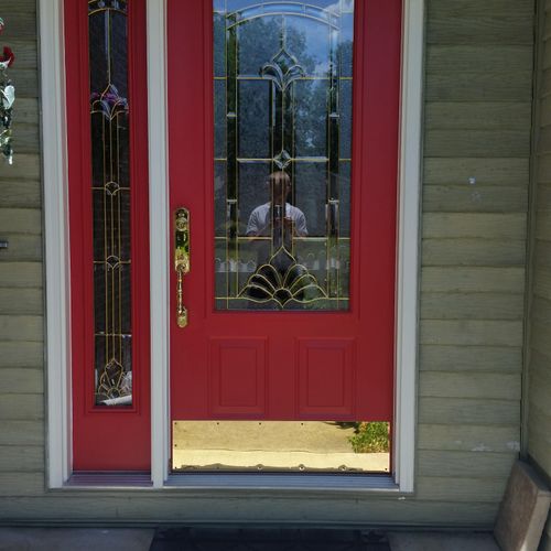 Front door painted. Brass polished