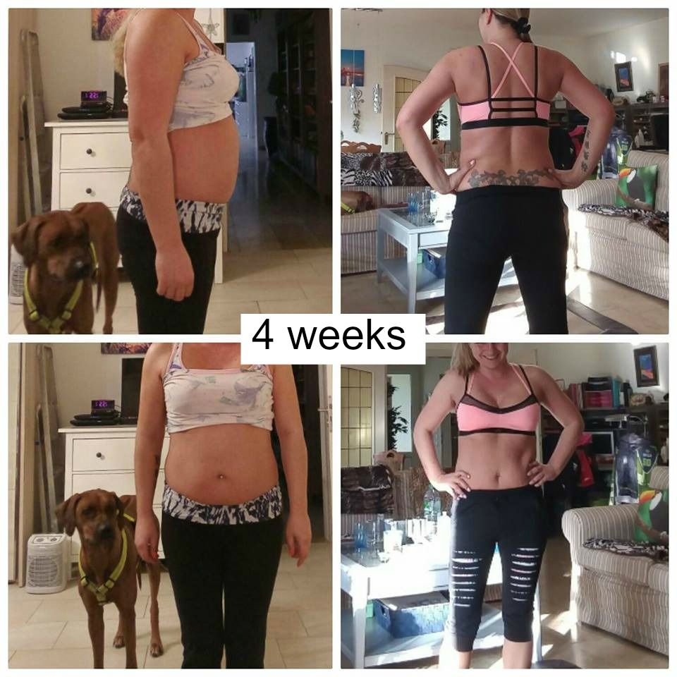 Georgia's progress. 4 weeks before and after.