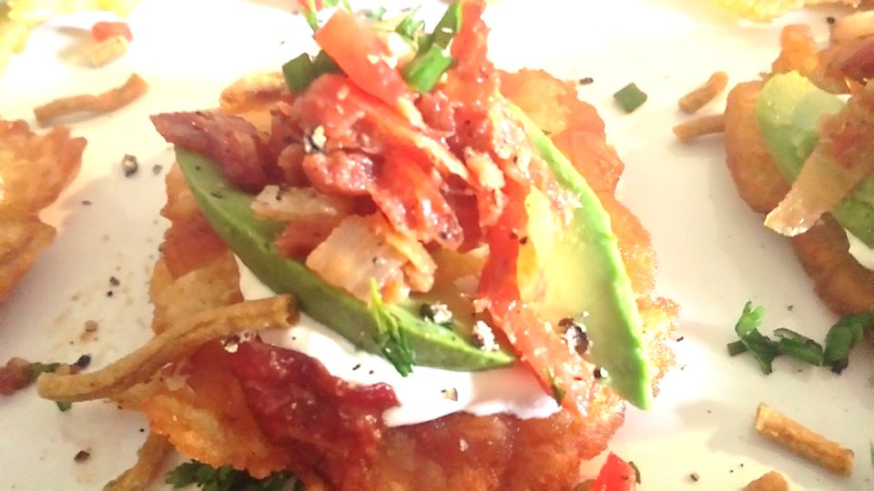 Plantain and Salmon Crostini
