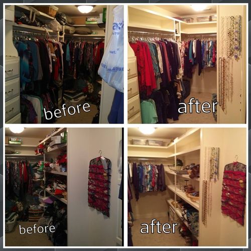 Master closet organization project=happy homeowner