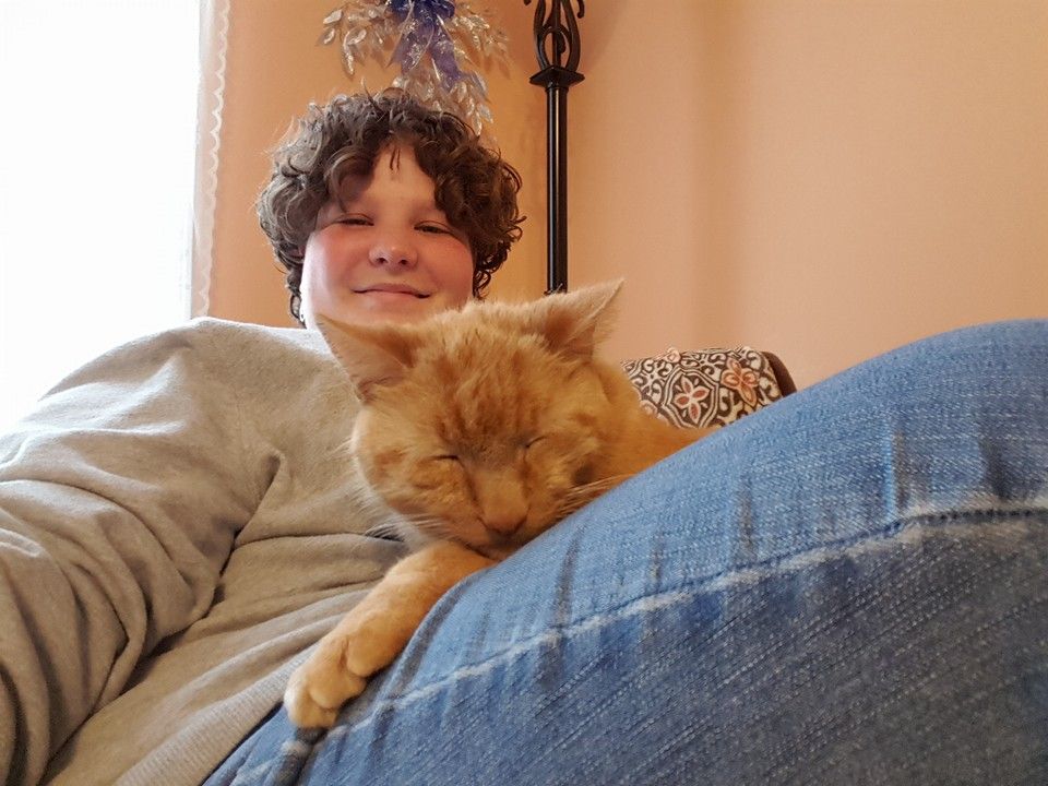 Buddy is getting a little extra love and care whil