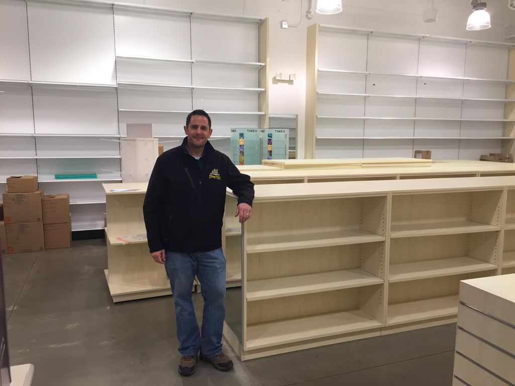 A clean out for a shoe store at the Outlets at Rid