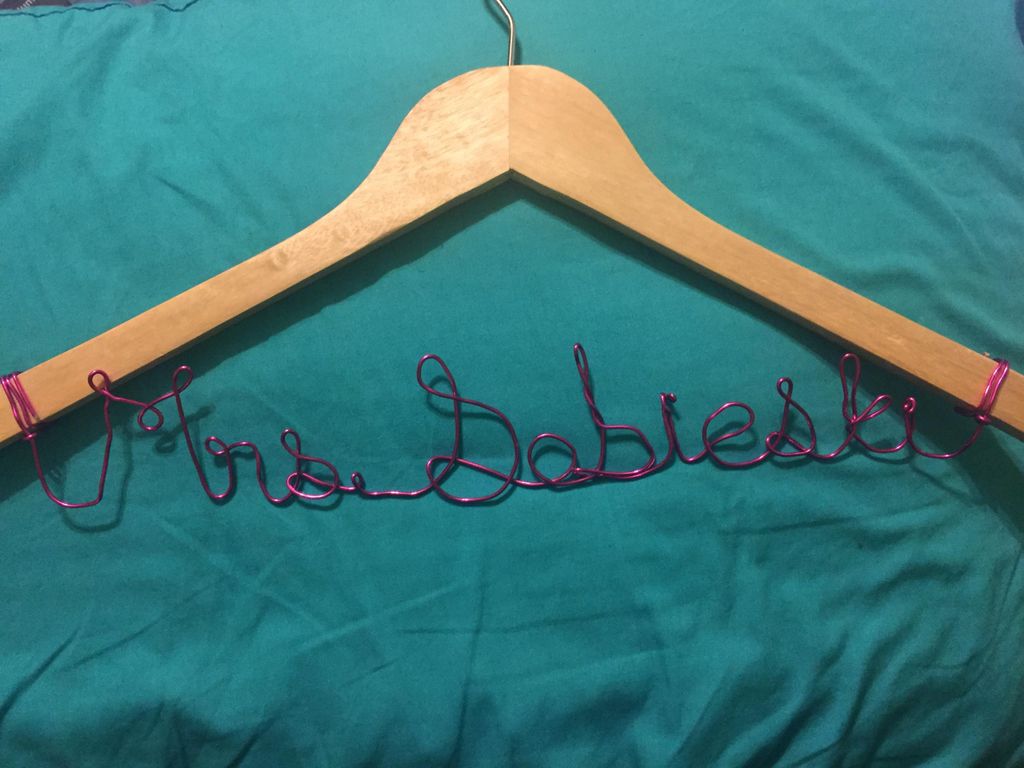 This is a wedding dress hanger I made. This wasn't