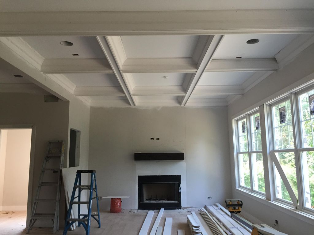 Glen Ellyn - Family room coffered ceiling