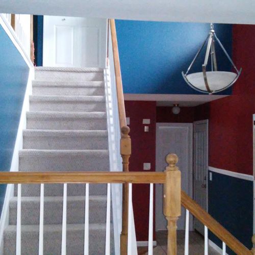 After - American flag entry way. Sprayed all trim,