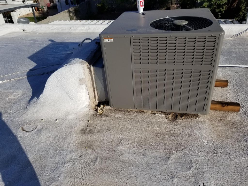 water damage under HVAC 