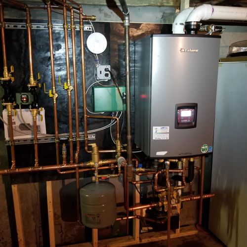95% AFUE Lochinvar Noble Combi boiler we installed