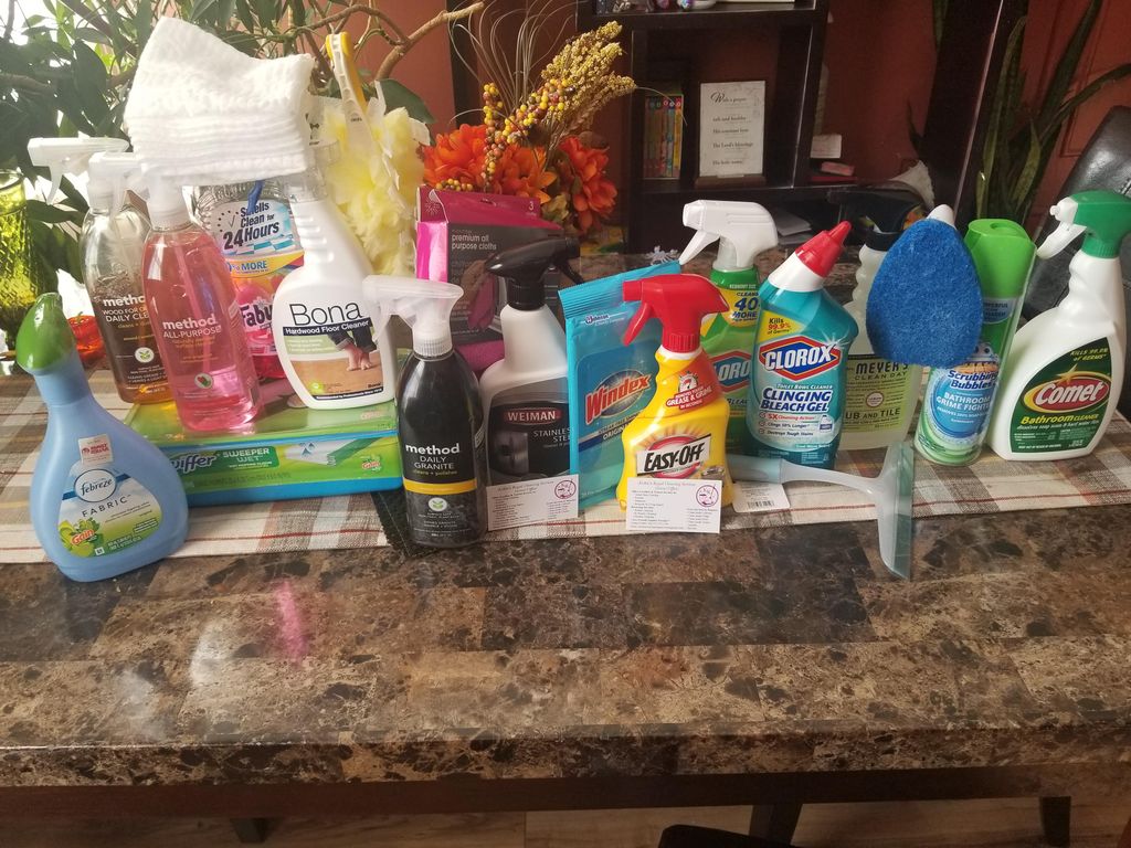 cleaning supplies. 