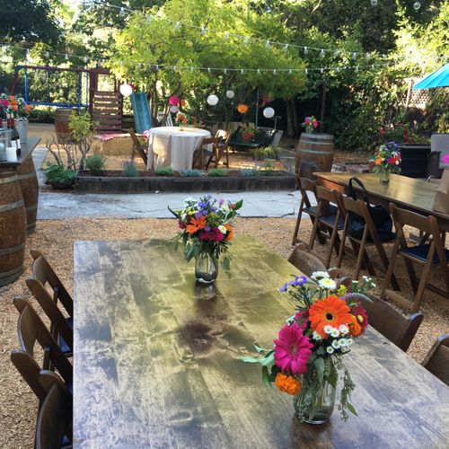 Rustic backyard party I did for a co-worker's 40th